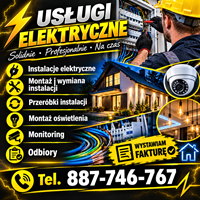 Uslugi elektryczne, montaż i wymiana instalacji elektrycznej 